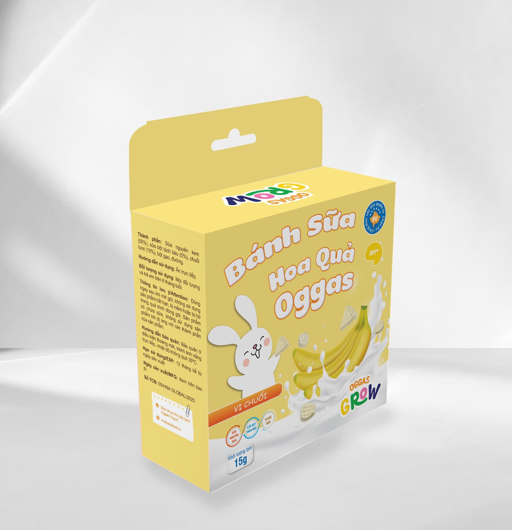 Bánh sữa hoa quả   Oggas  - vị  Chuối