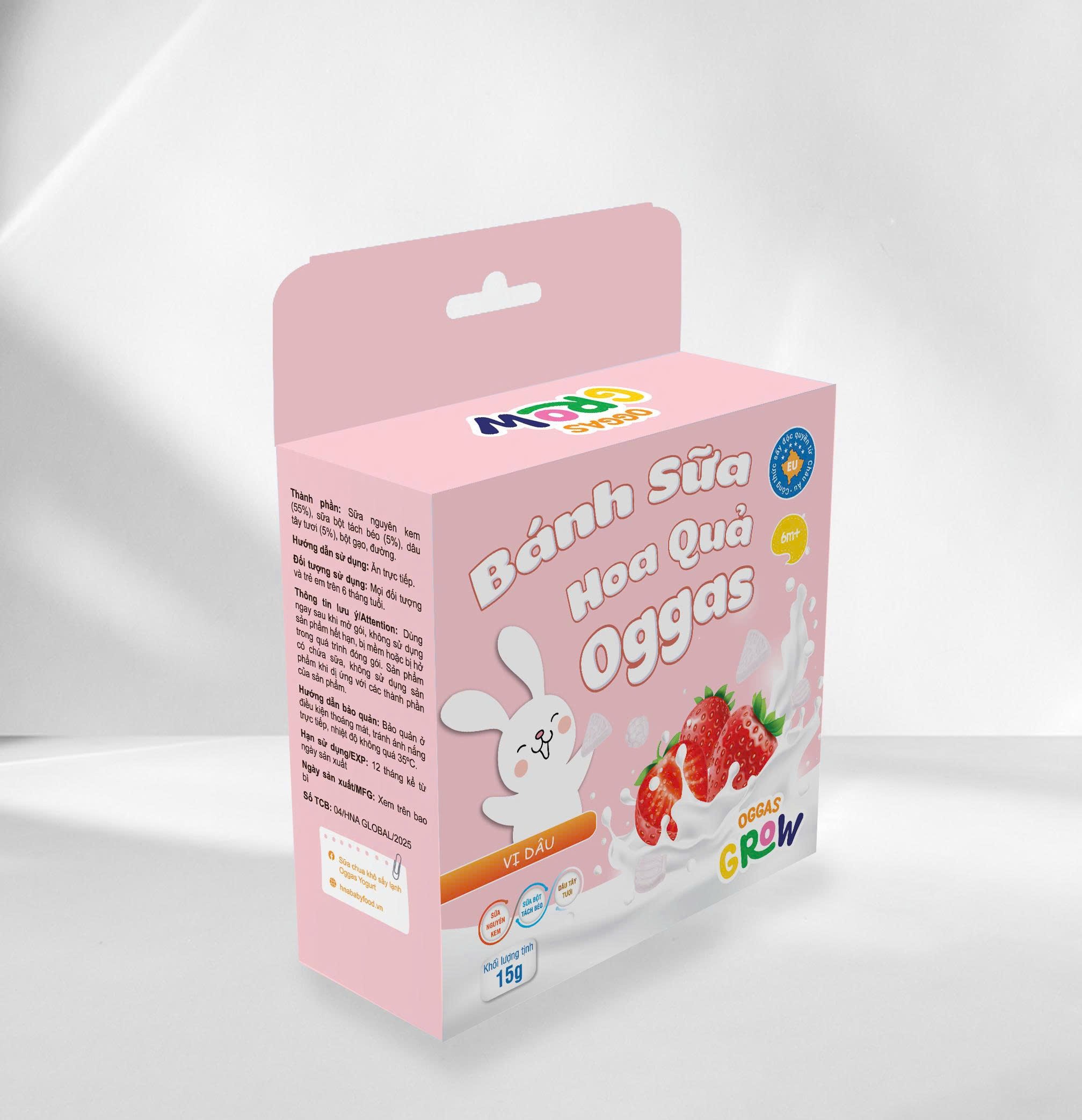 Bánh sữa hoa quả  Oggas  - vị  Dâu